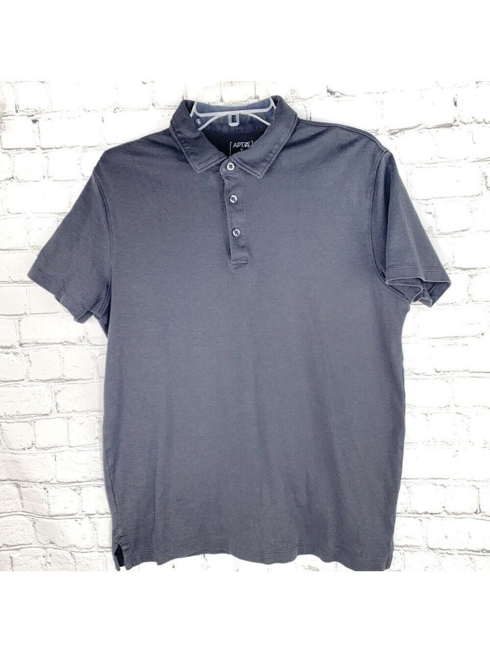 EUC-APT. 9 Charcoal Gray 100% Cotton, Short Sleeve, Polo Shirt